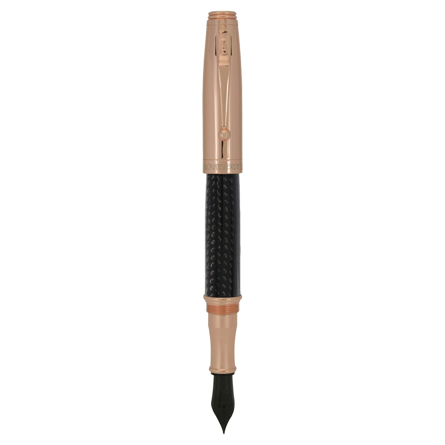 Monteverde Invincia Fountain Pen - Rosegold & Carbon Fibre 10