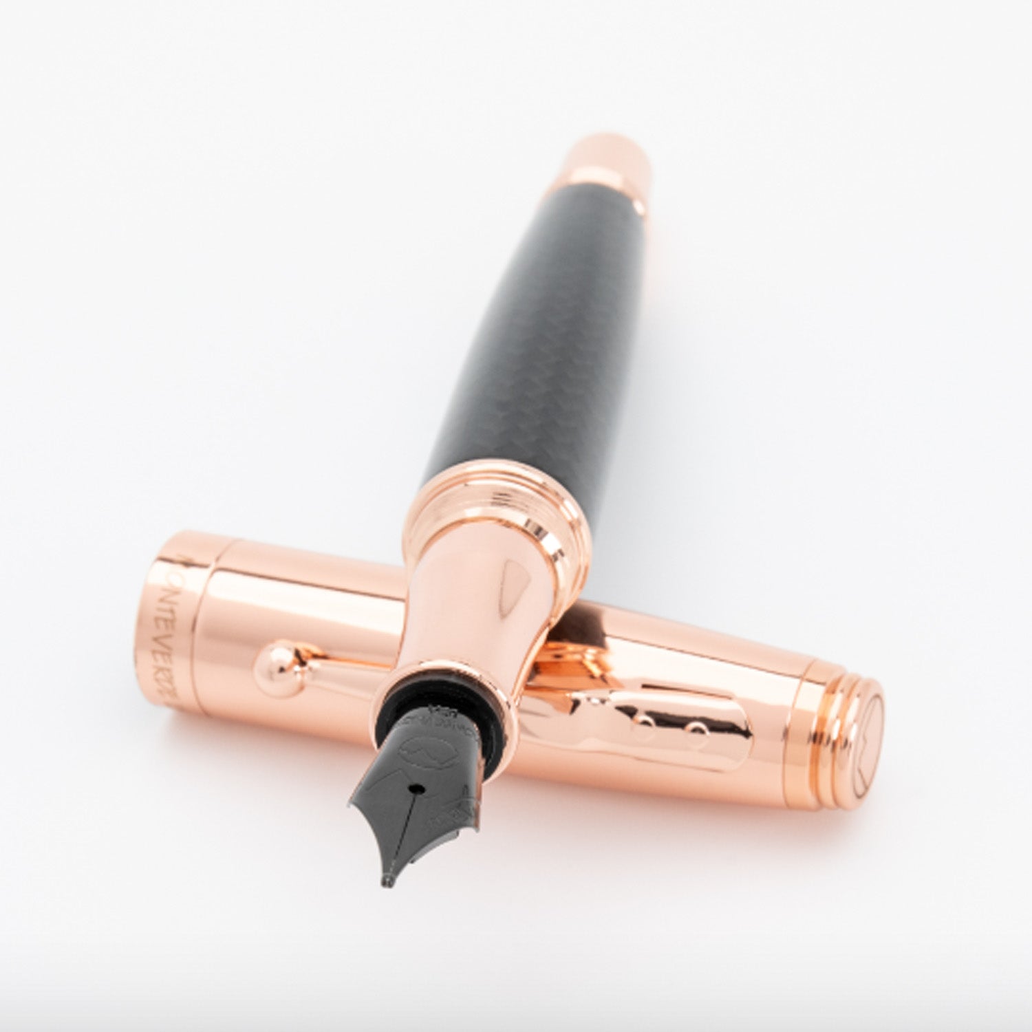 Monteverde Invincia Fountain Pen - Rosegold & Carbon Fibre 2