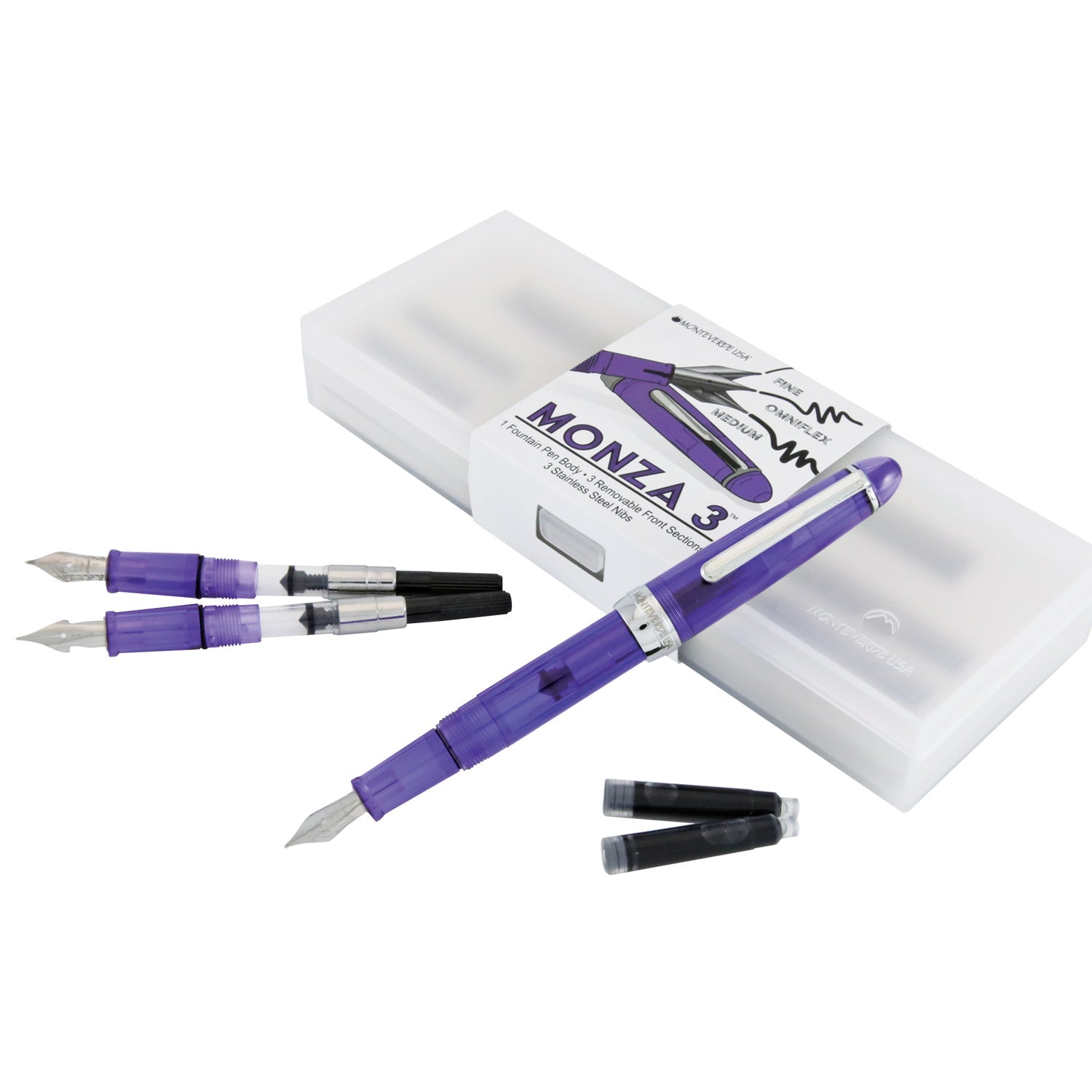 Monteverde Monza 3+ Fountain Pen Gift Set - Purple CT
