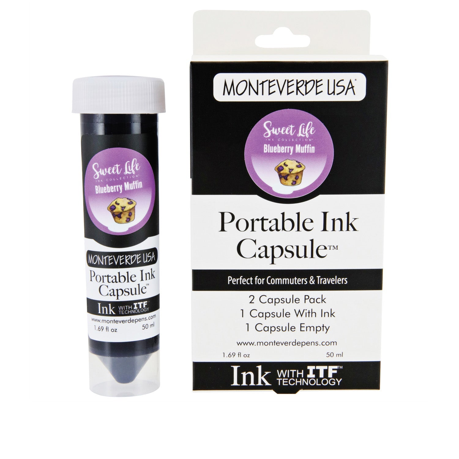 Monteverde Portable 50ml Ink Capsule, Blueberry