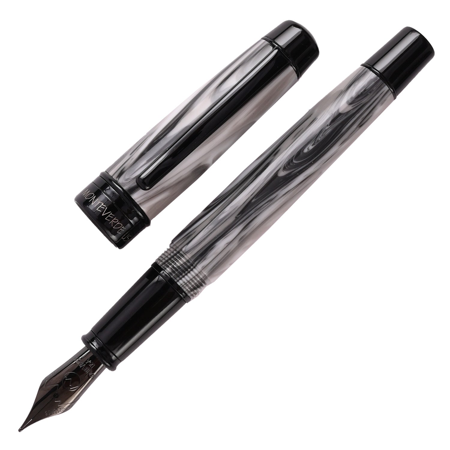Monteverde Prima Fountain Pen - Grey Swirl BT 1