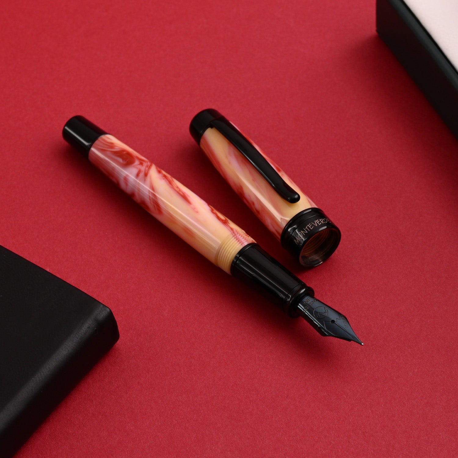 Monteverde Prima Fountain Pen - Red Swirl BT 9