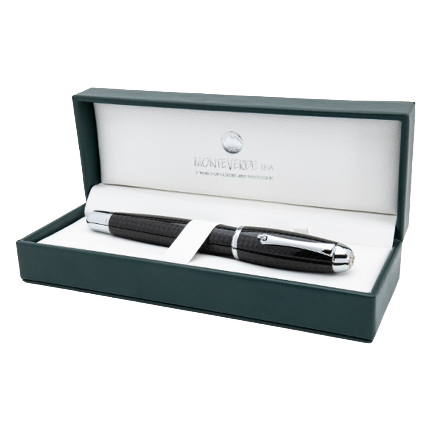 Monteverde Super Mega Carbon Fibre Fountain Pen - Black CT 14
