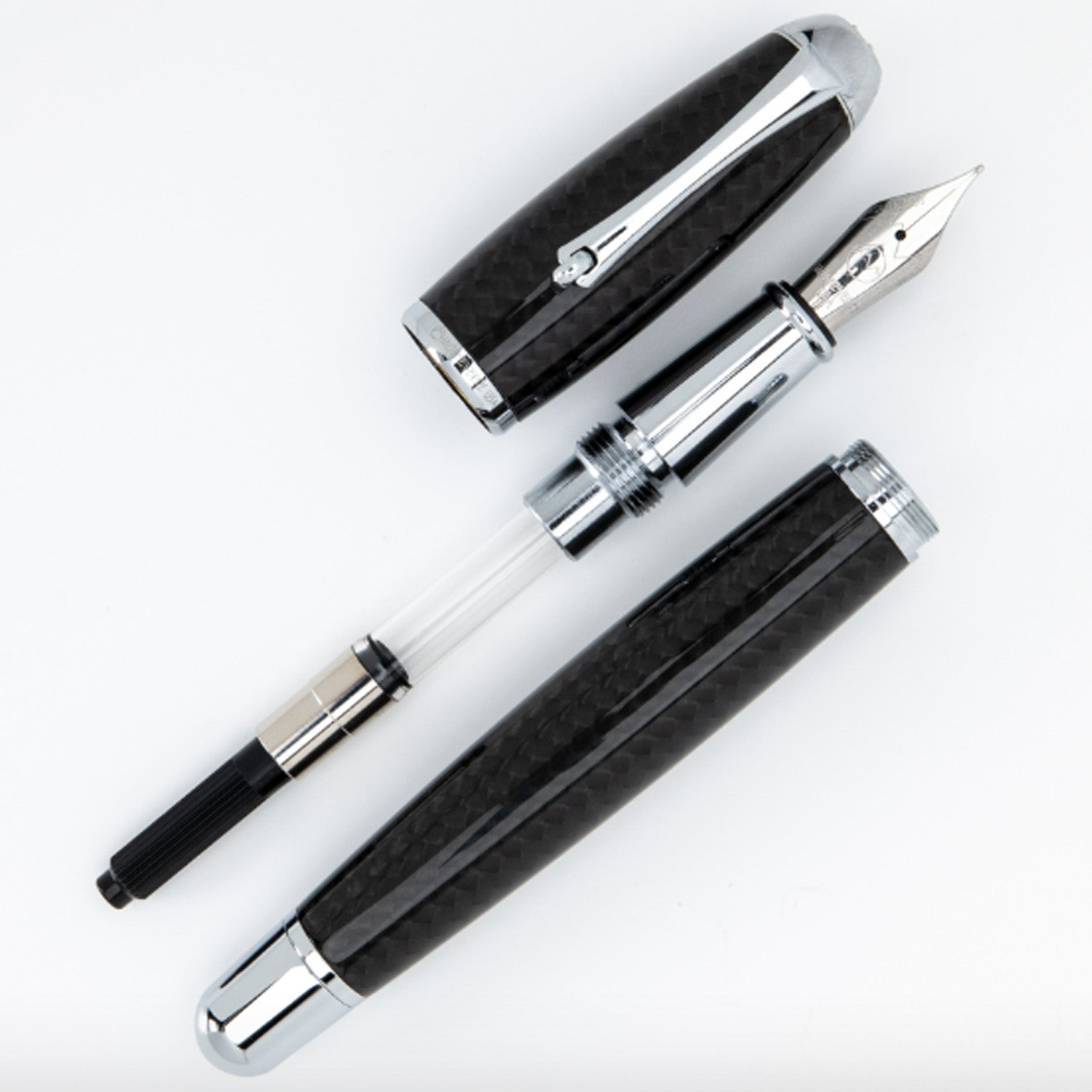 Monteverde Super Mega Carbon Fibre Fountain Pen - Black CT 3