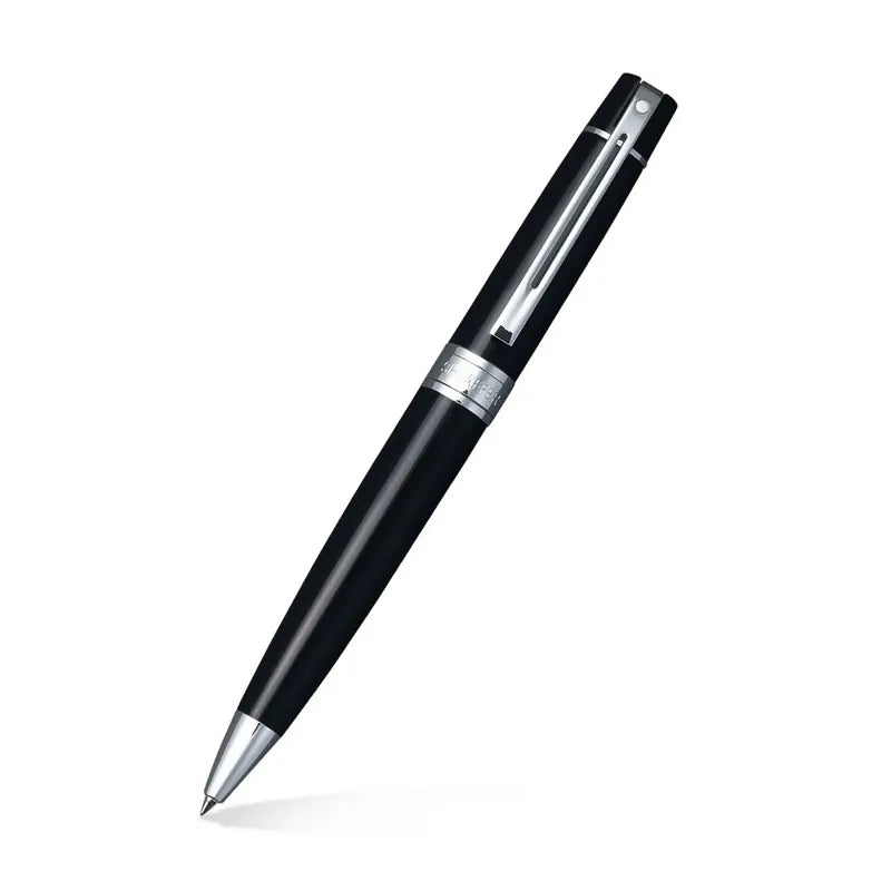 Sheaffer 9312 Gift Set 300 Glossy Black with Chrome Trims Ballpoint Pen with Business Card Holder