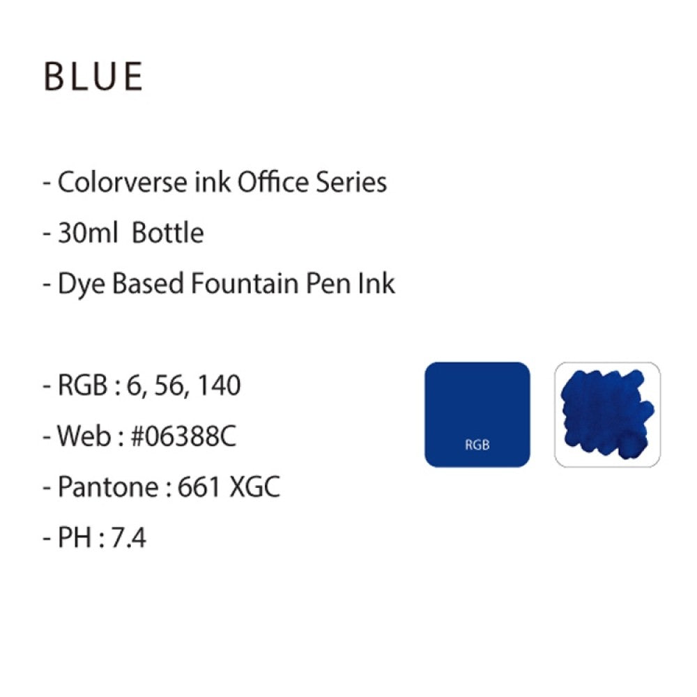Colorverse | Office Series | Ink Bottle | Blue | 30ml - penpencilink