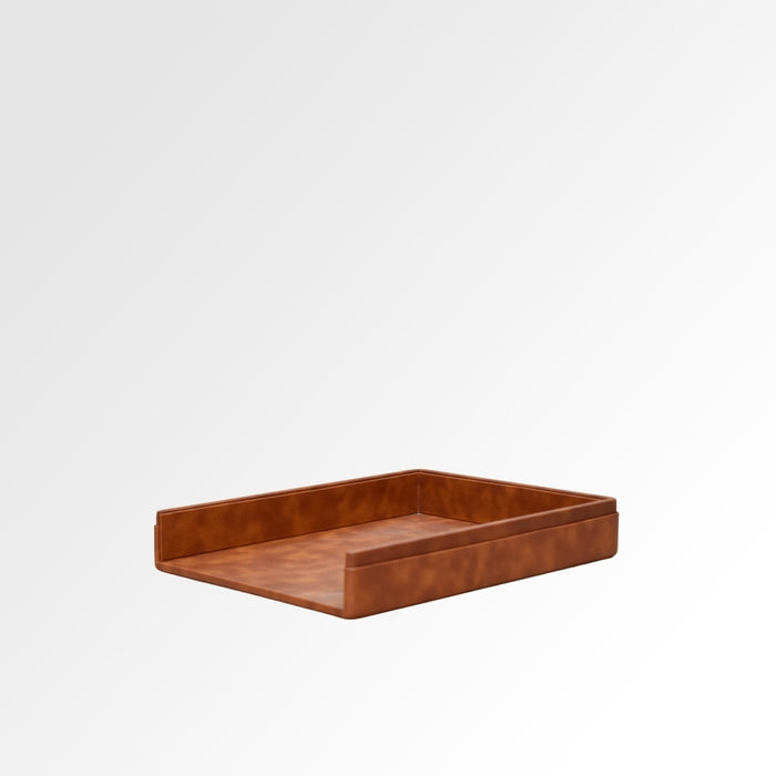 Unmet Desire A4 Paper Tray / Letter Tray | Faux Leather | Classic | Tan