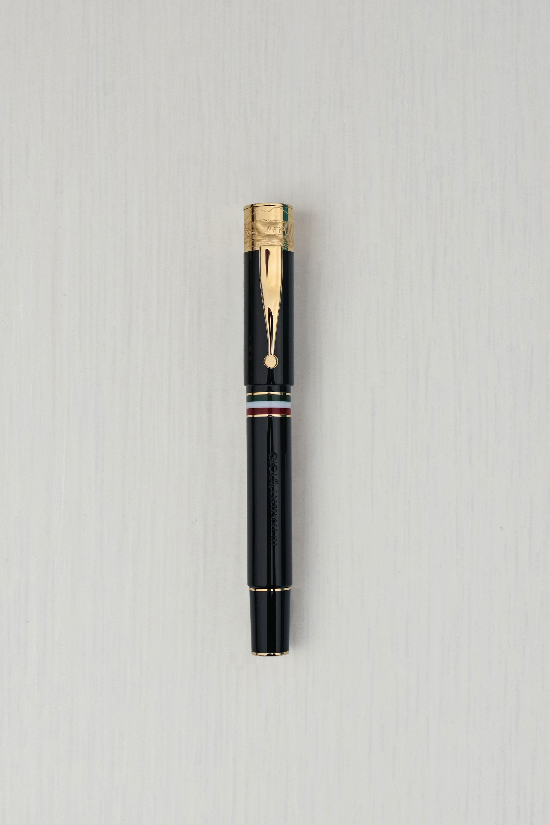 Gioia | Fountain Pen & Rollerball Pen | Partenope | Black | Gold Trims