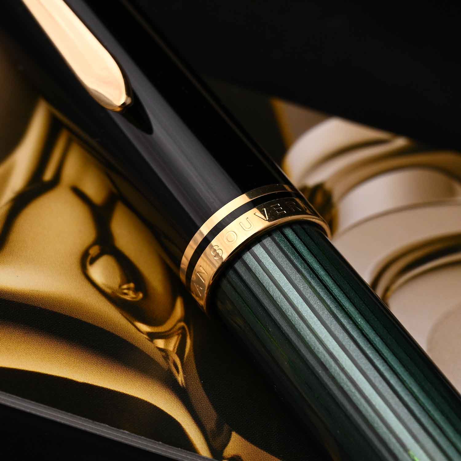 Pelikan Souveran M1000 Fountain Pen – Black & Green GT