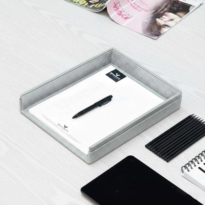 Unmet Desire A4 Paper Tray / Letter Tray | Faux Leather | Moderno | Grey