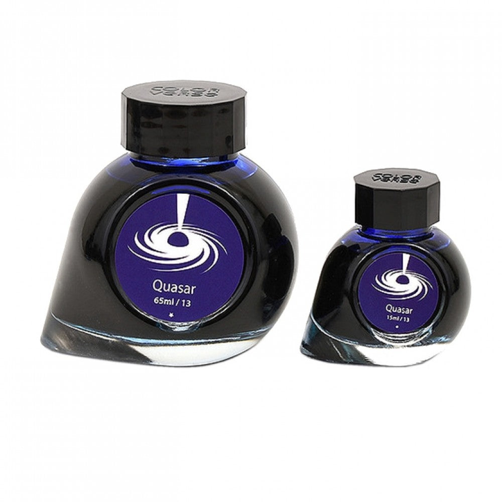 Colorverse | Astrophysics Series | Season 2 | Fountain Pen Ink | Quasar | Dark Blue | 65ml and 15ml | 2 Bottle Set - penpencilink