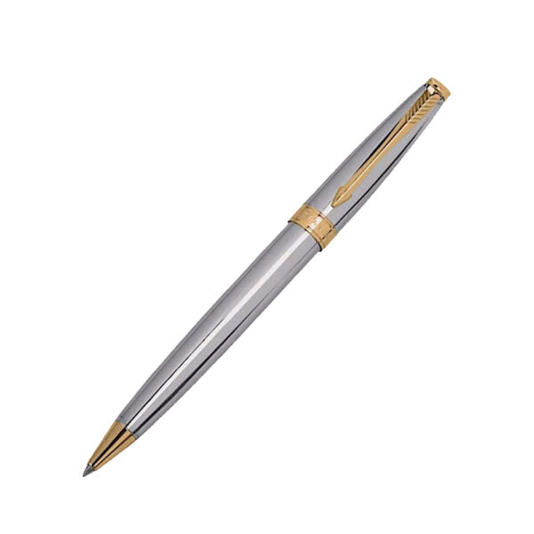 Parker Fusion Shiny Chrome GT Ball Pen with Black Large Notebook