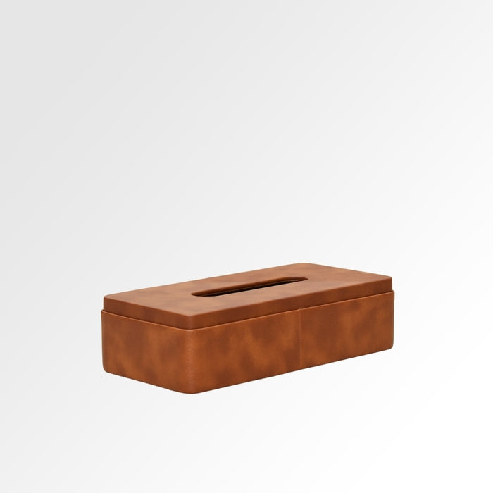 Unmet Desire Tissue Box Holder for Home and Office in Premium Faux Leather | Size: 9.5 x 4.5 x 2.5(H) Inches | Classic |Tan