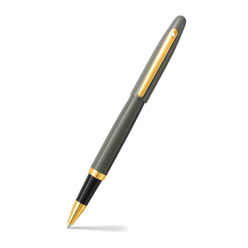 Sheaffer VFM 9427 Glossy Light Gray With PVD Gold Trim Rollerball Pen