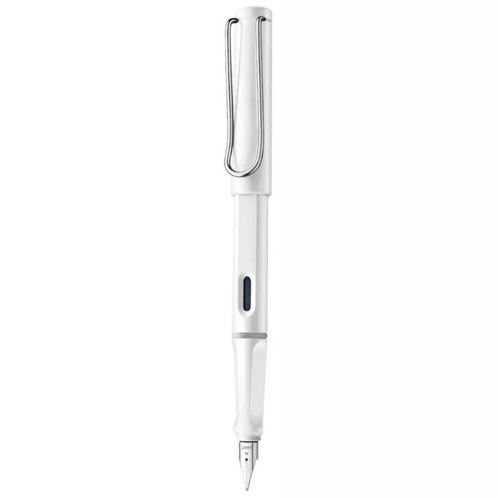 Lamy Safari 019 Fountain Pen Medium White With Chrome Plated Clip