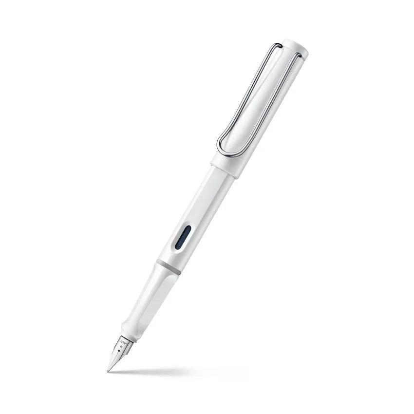 Lamy Safari 019 Fountain Pen Medium White With Chrome Plated Clip