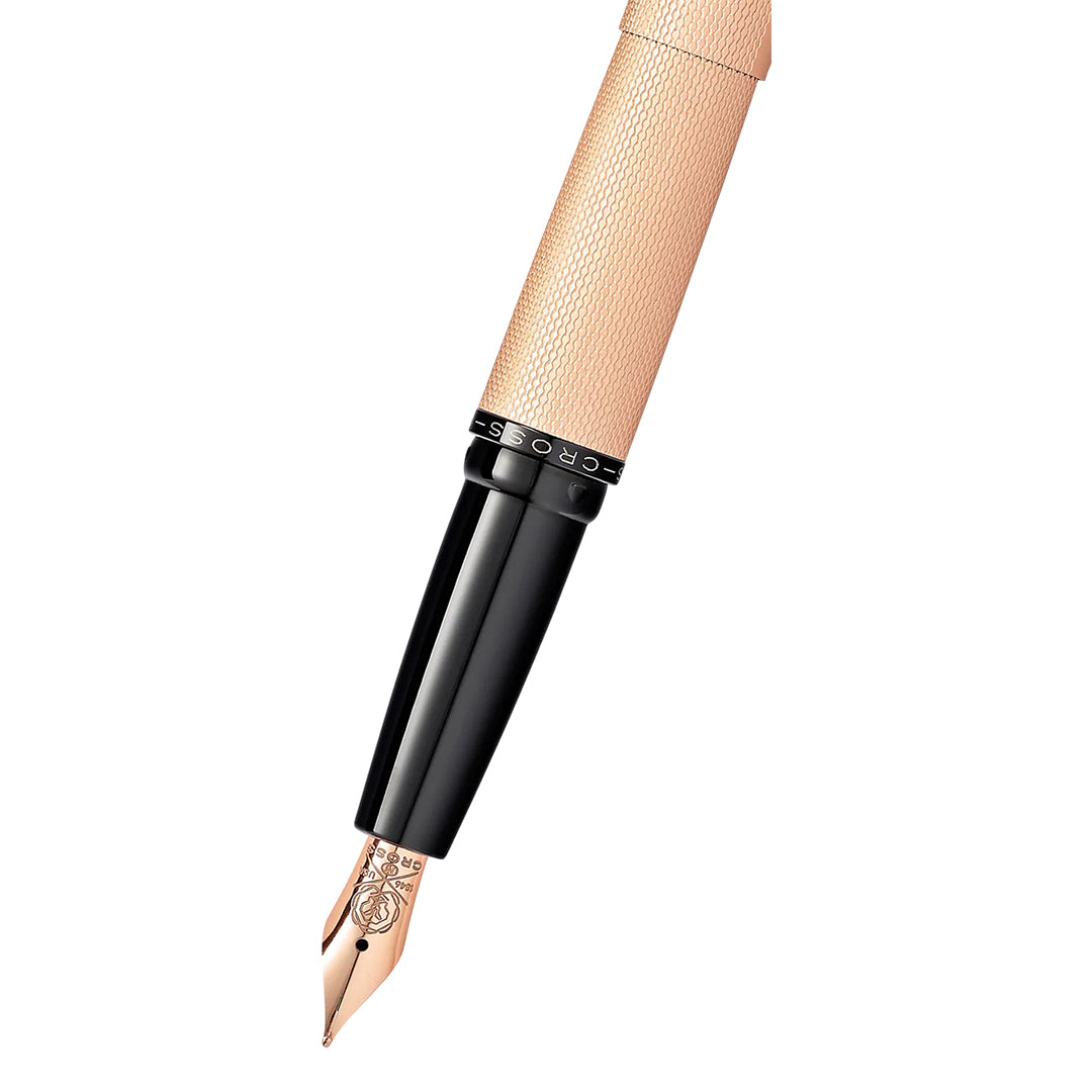 Cross AT0886-42MS ATX® Brushed Rose Gold Stainless Steel Medium Nib Fountain Pen