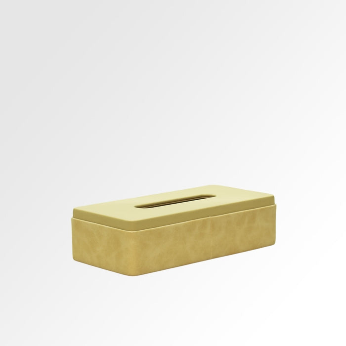 Unmet Desire Tissue Box Holder for Home and Office in Premium Faux Leather | Size: 9.5 x 4.5 x 2.5(H) Inches | Moderno Cream