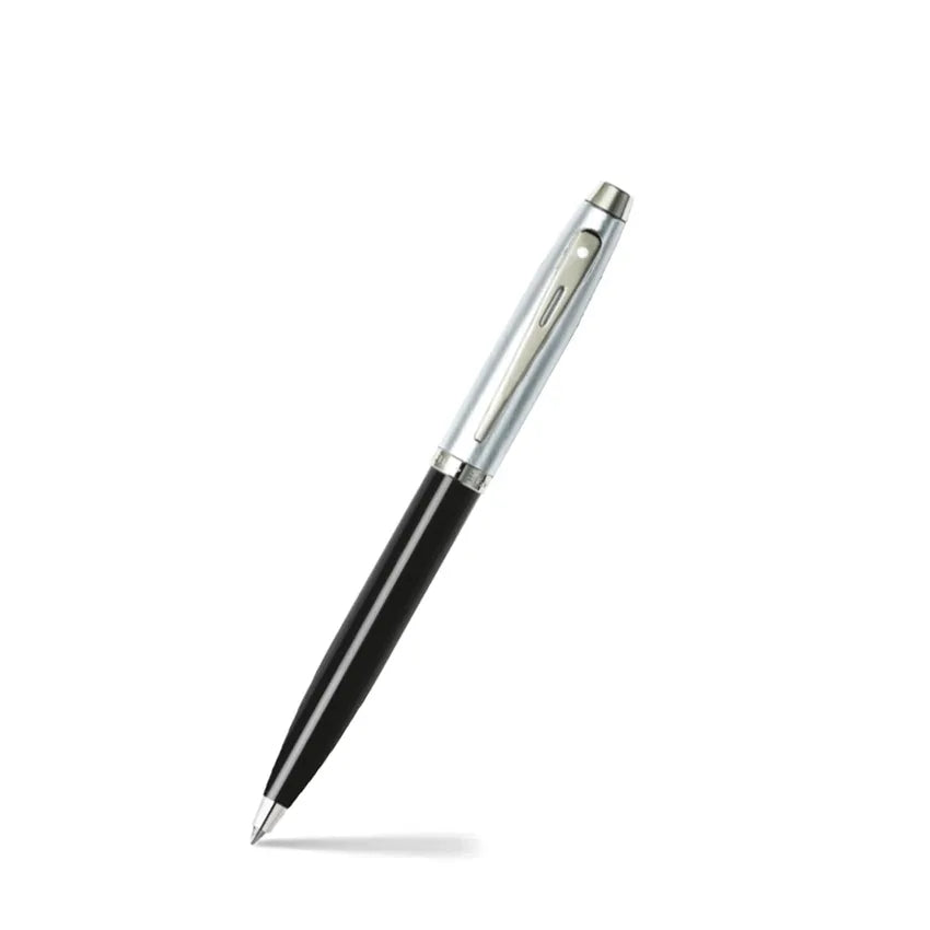 Sheaffer Gift Set 100 9313 Ballpoint Pen with Medium Notebook Glossy Black Barrel and Chrome Cap with Chrome Trims