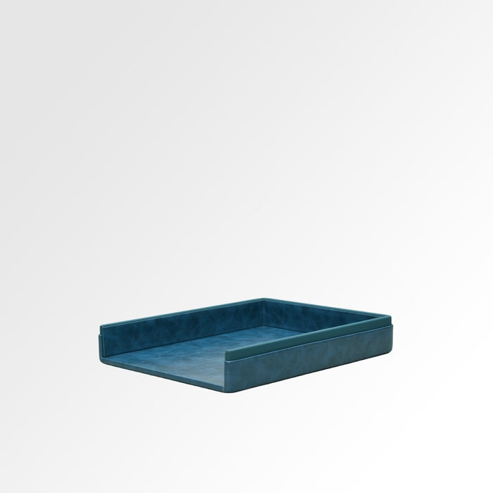Unmet Desire A4 Paper Tray / Letter Tray | Faux Leather | Moderno | Blue