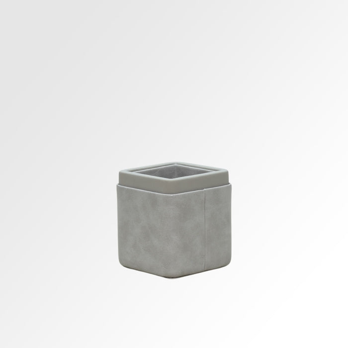 Unmet Desire Pen/Pencil Holder | Faux Leather | Square Small | Moderno | Grey