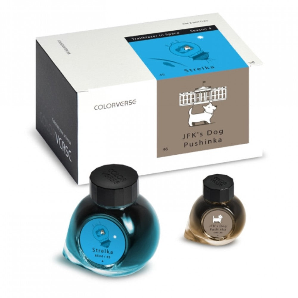 Colorverse Ink | Trailblazer In Space | Strelka | Blue | 65ml & 15ml | 2 Bottle Set - penpencilink