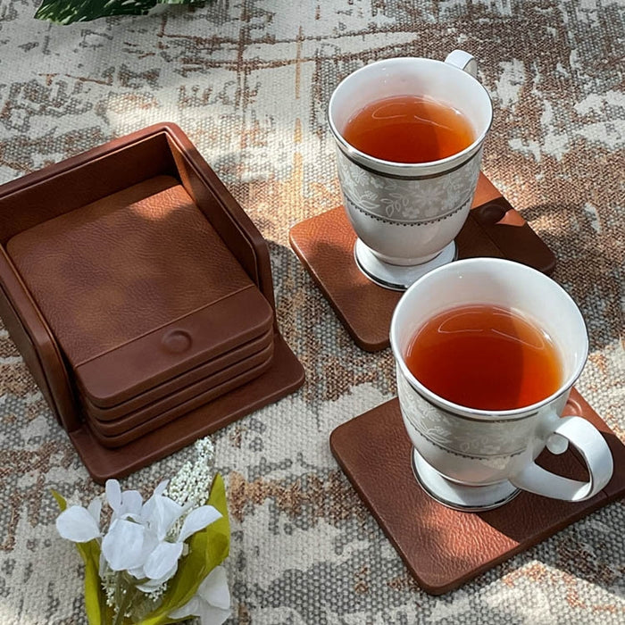 Unmet Desire Rectangular Coasters - Set of Six - Classic - Tan