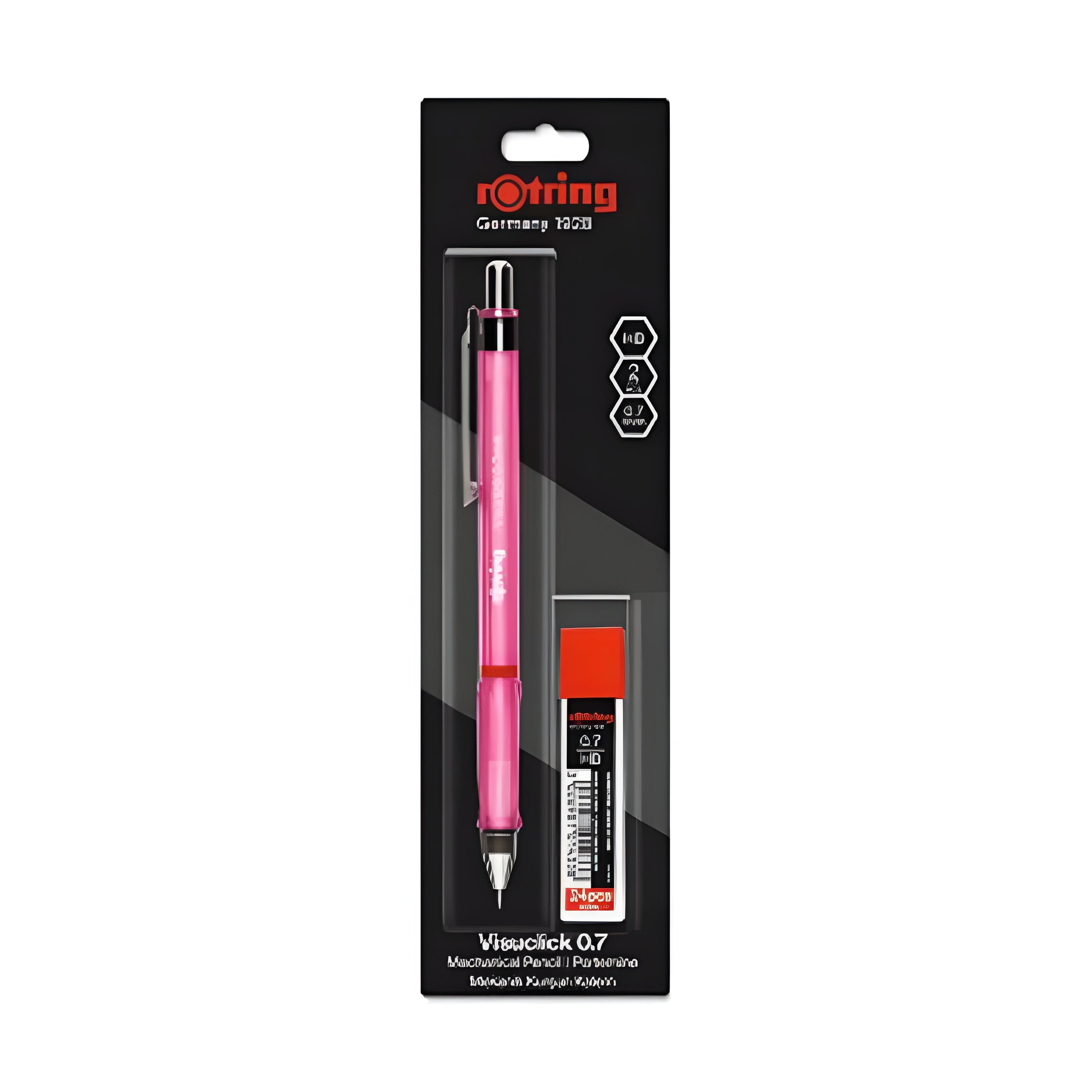 Rotring Visuclick 0.7mm Mechanical Pencil - Pink (24 HB Leads)