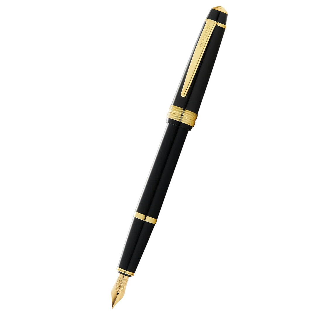 Cross AT0746-9MS Bailey Light™ Polished Black Resin and Gold Tone Medium Nib Fountain Pen