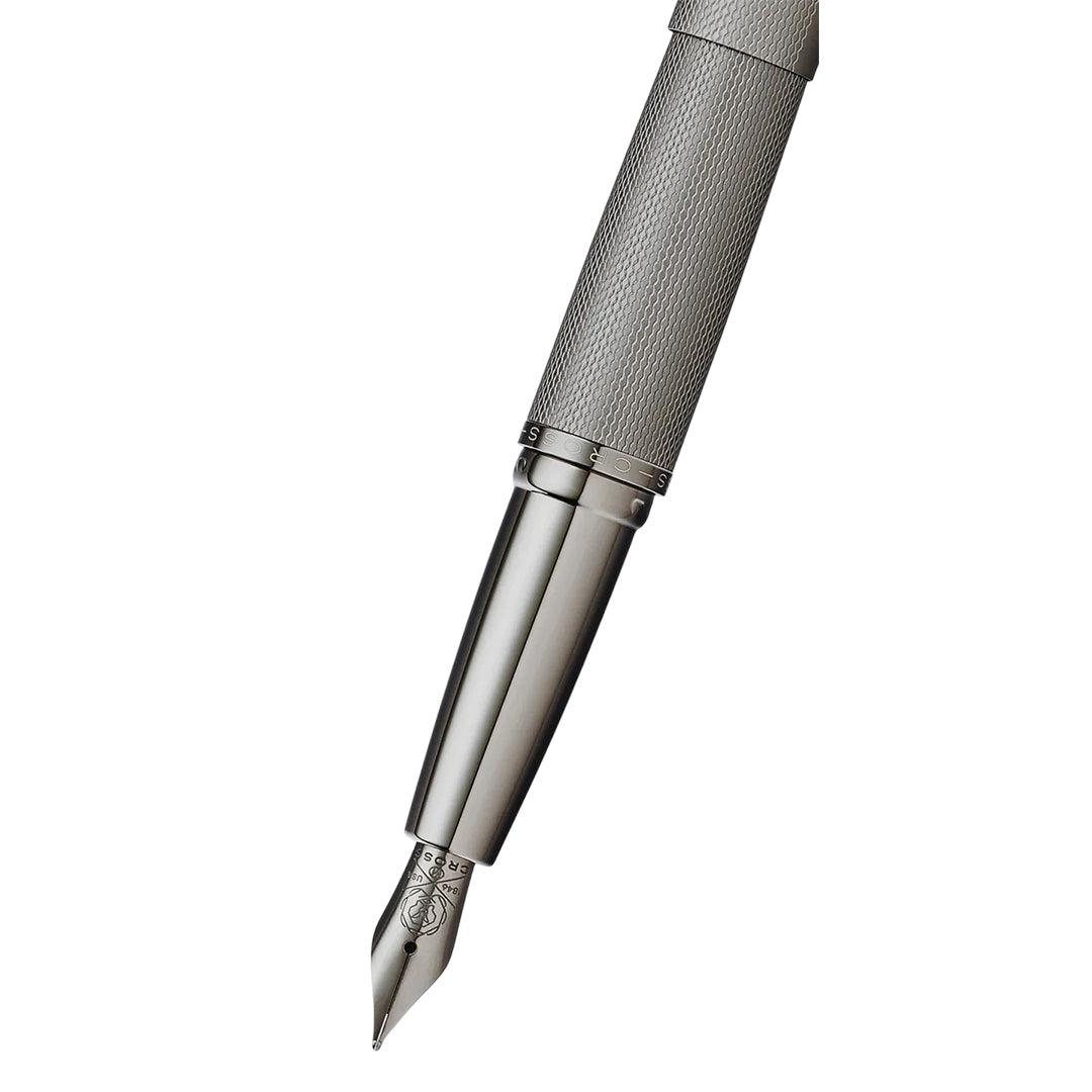 Cross AT886-46MS ATX® Sandblasted Titanium Gray Stainless Steel Medium Nib Fountain Pen