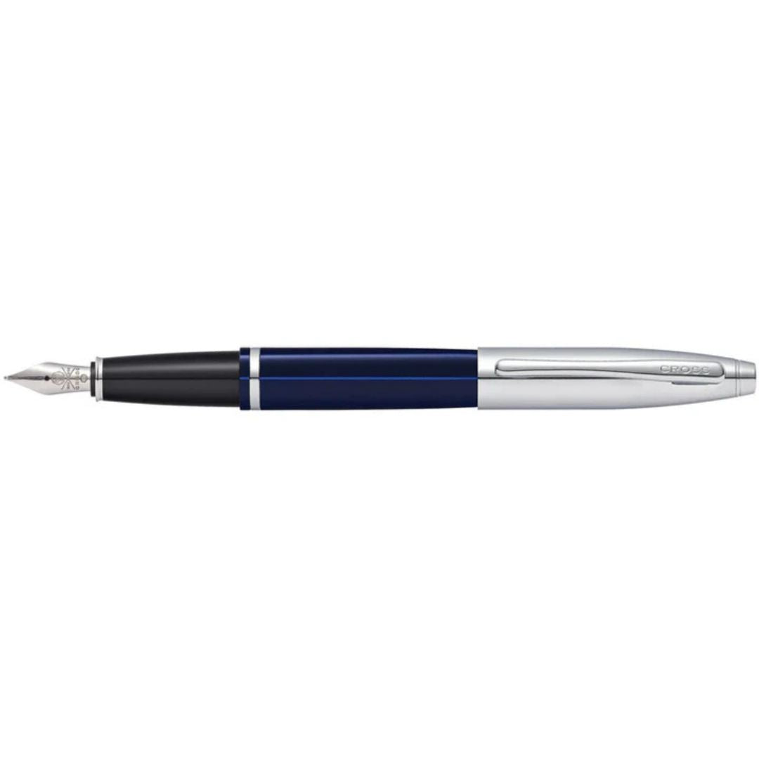 Cross AT0116-3MS Calais™ Chrome & Blue Lacquer Stainless Steel Fountain Pen