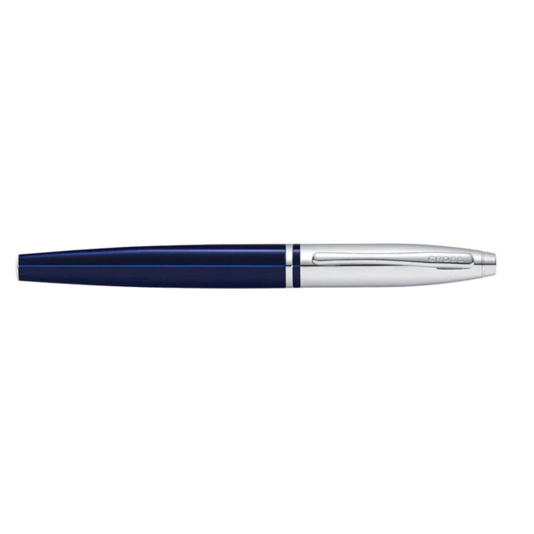 Cross AT0116-3MS Calais™ Chrome & Blue Lacquer Stainless Steel Fountain Pen