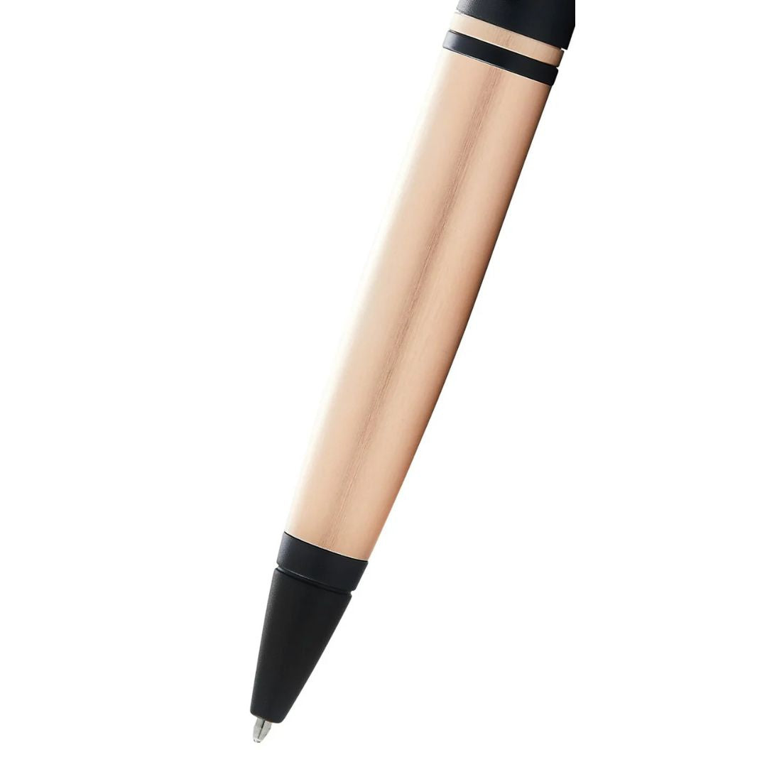 Cross AT0112-27 Calais™ Brushed Rose Gold Plate and Black Lacquer Ballpoint Pen