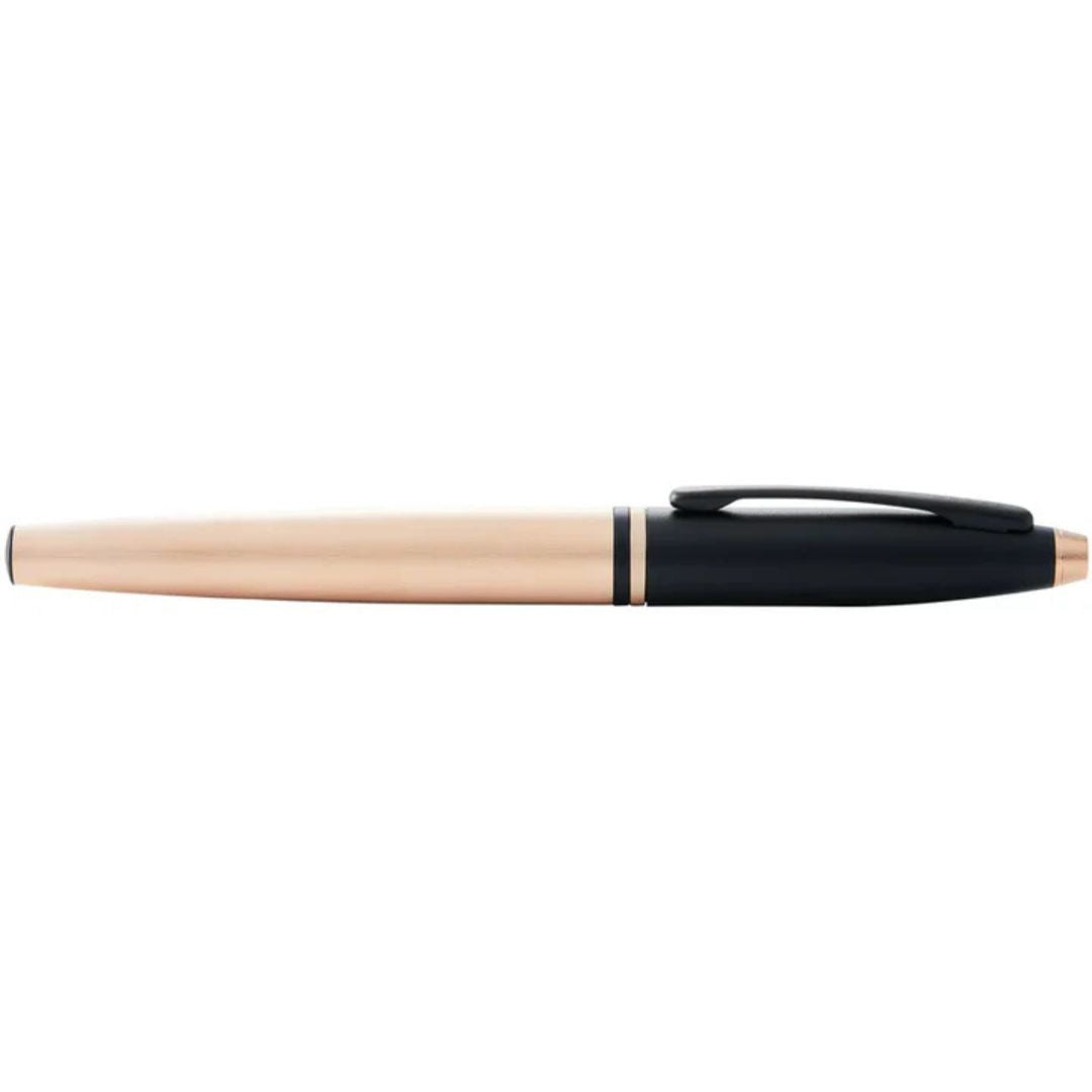 Cross AT0115-27 Calais™ Brushed Rose Gold Plate and Black Lacquer Rollerball Pen