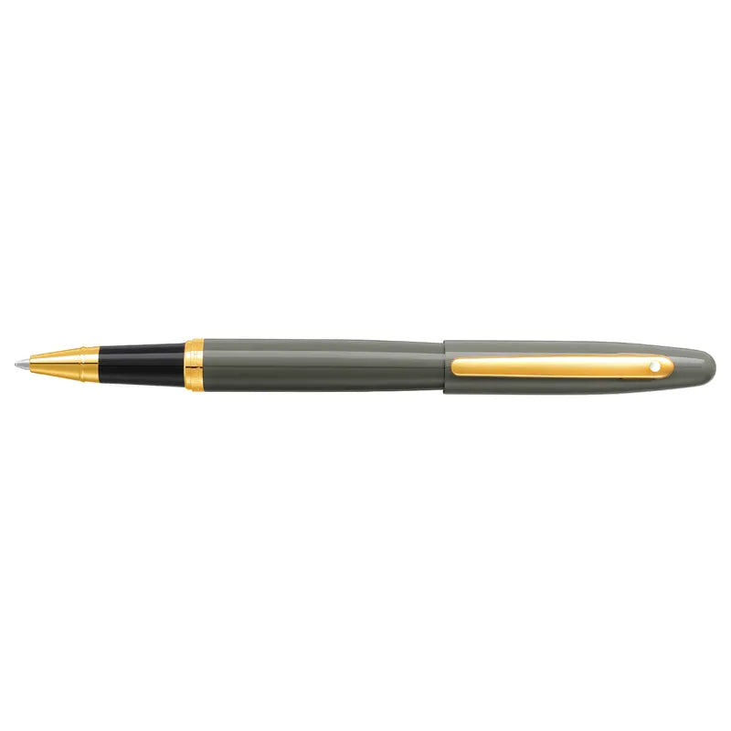 Sheaffer VFM 9427 Glossy Light Gray With PVD Gold Trim Rollerball Pen