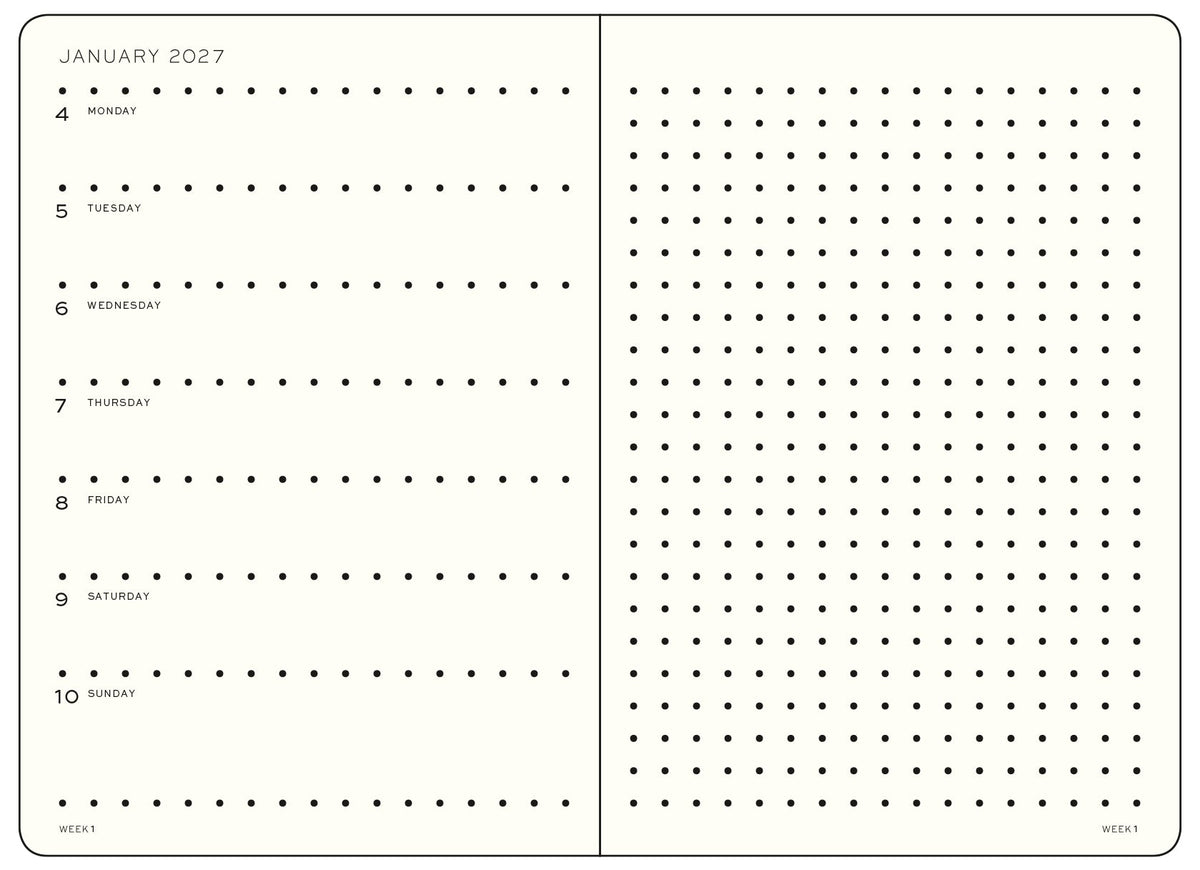 LEUCHTTURM1917 2027 Colourful Seasons Hardcover Weekly Planner & Notebook Medium (A5), Dotted - Autumn