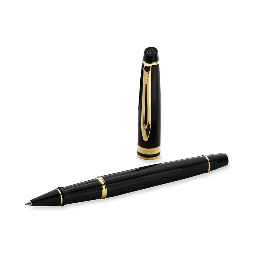 Waterman Expert Black Gold Trim Rollerball Pen