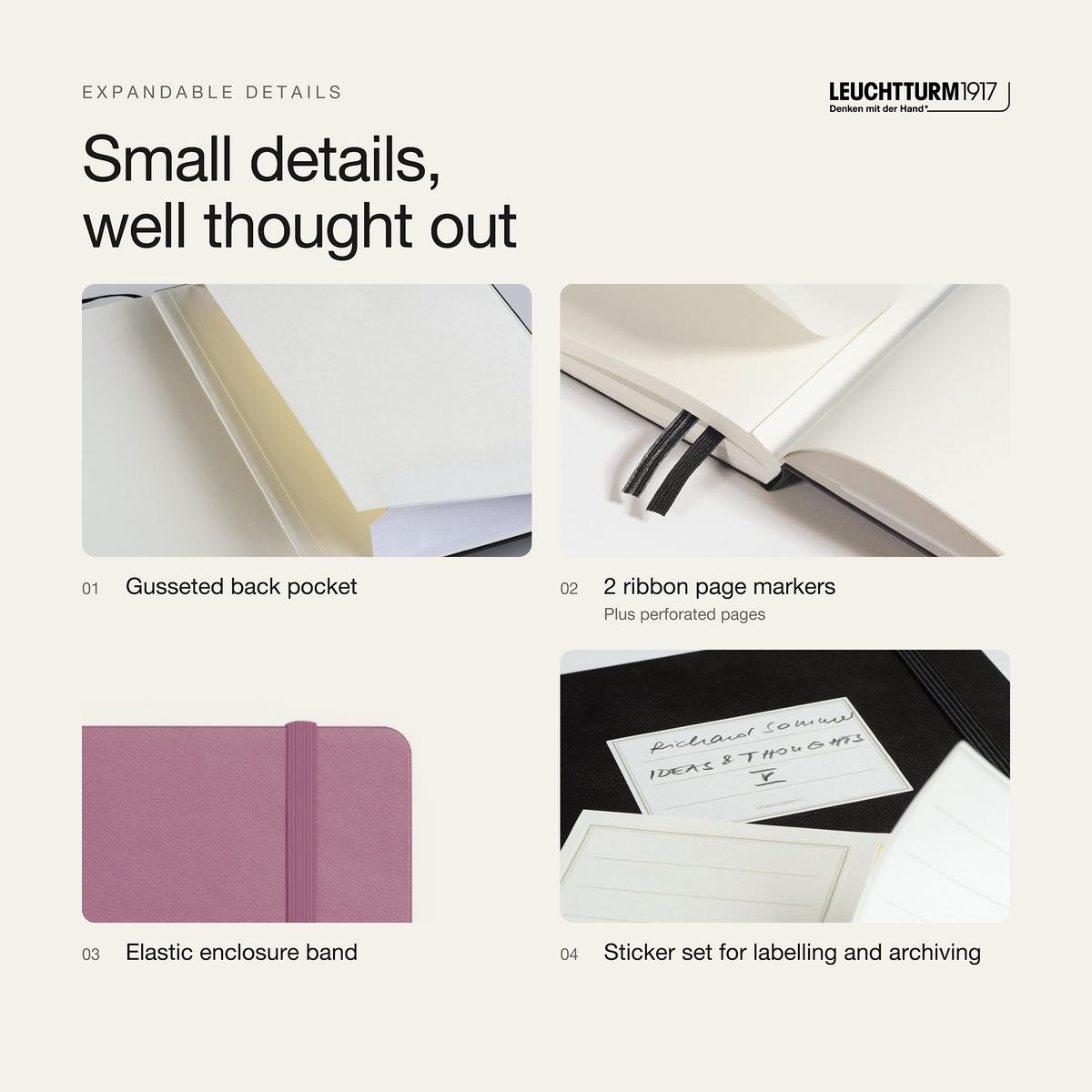 LEUCHTTURM1917 2027 Hardcover Weekly Planner & Notebook Medium (A5) - Dusty Rose