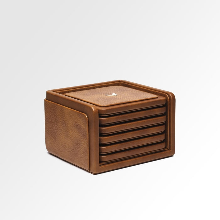 Unmet Desire Square Coasters Set - Set of Six - Classic - Tan