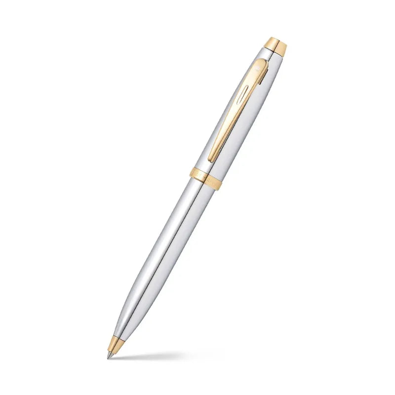 Sheaffer 9340 Gift 100 Bright Chrome with Gold Tone Trim Ballpoint Pen