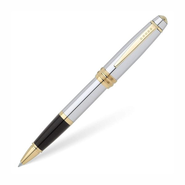 Cross AT0455-6 Bailey Medalist Polished Chrome with Gold Plated Trim Rollerball Pen