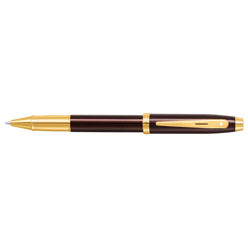 Sheaffer 100 9370 Glossy Coffee Brown With PVD Gold-Tone Trim Rollerball Pen