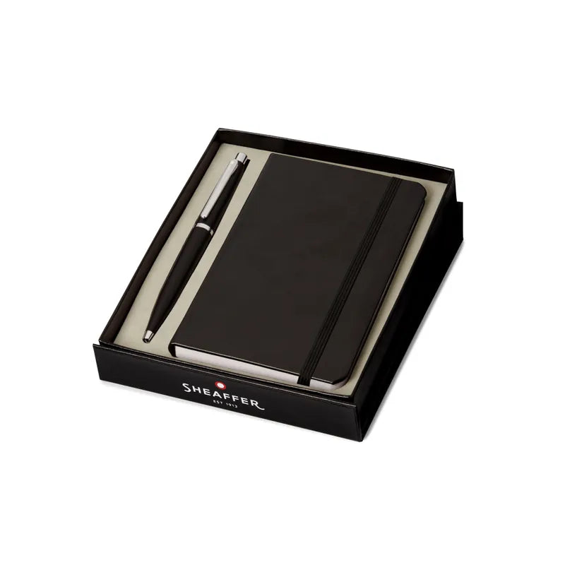 Sheaffer 9405 Gift Set VFM Matte Black with Chrome Trims Ballpoint Pen with Small Notebook | GIFT SET