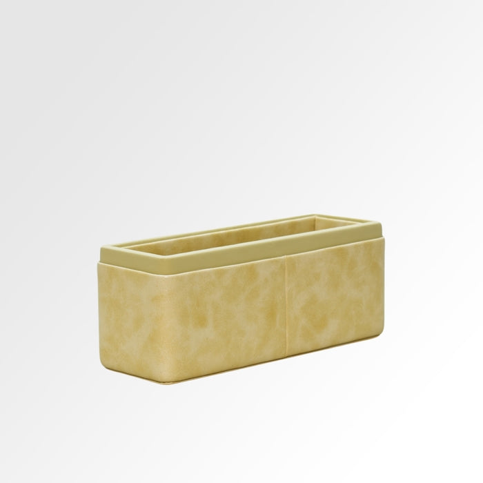 Unmet Desire Pen/Pencil Holder | Faux Leather | Rectangular Large | Moderno | Cream