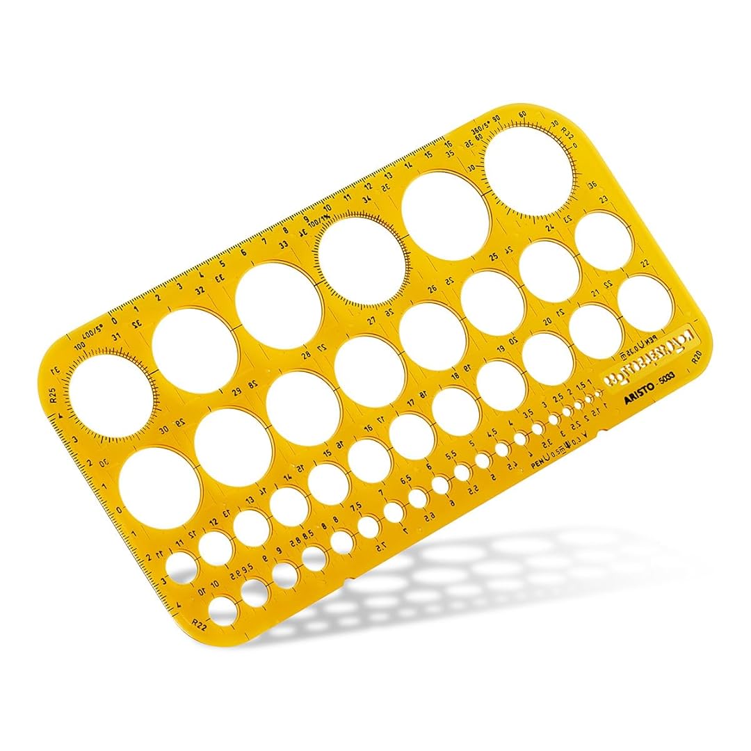 Aristo | Circle Round Shapes | Drawing Drafting Template Stencil | Ø from 1 to 36 mm | 45 Circles