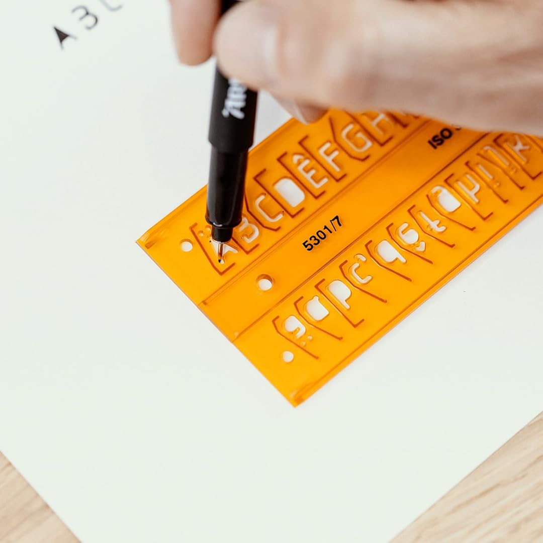 Aristo | Lettering Stencil | Straight 3.5mm | Transparent Plastic