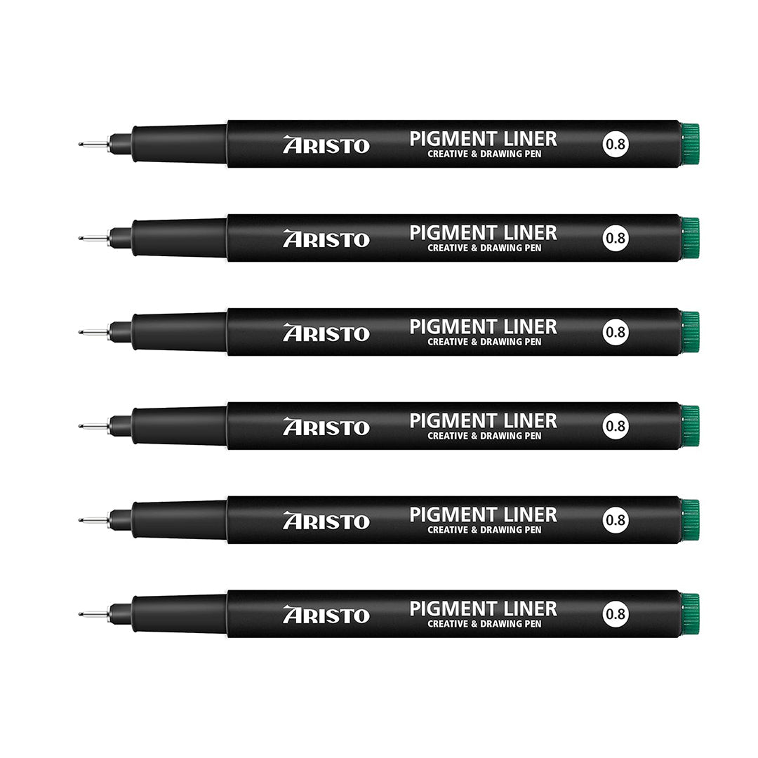 Aristo | Pigment Liner | 0.8mm | Black | Pack of 6