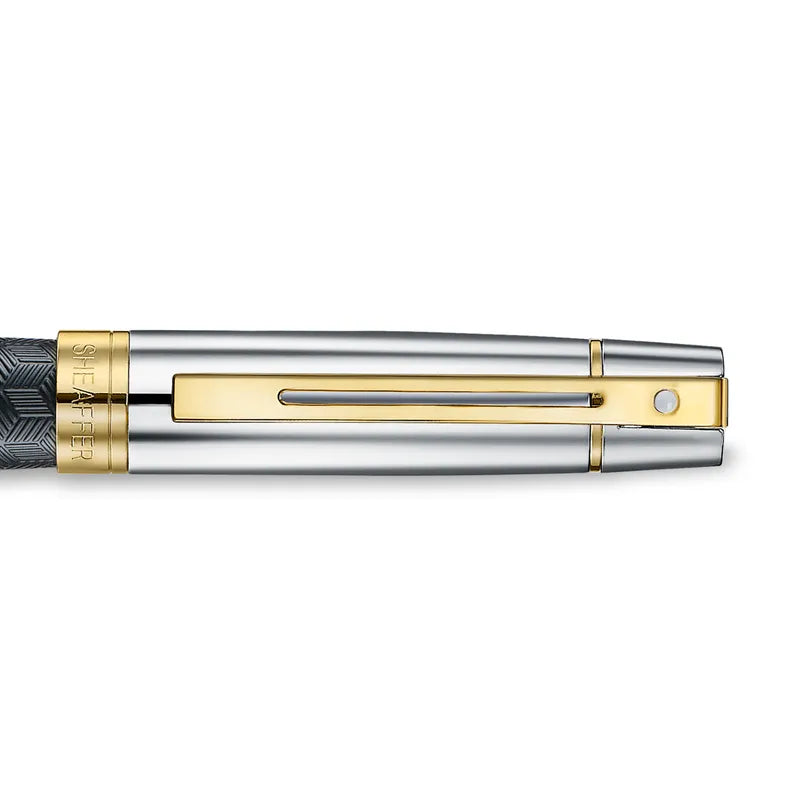 Sheaffer 300 9347 Engraved Black with Chrome Cap and Gold Trims Rollerball Pen