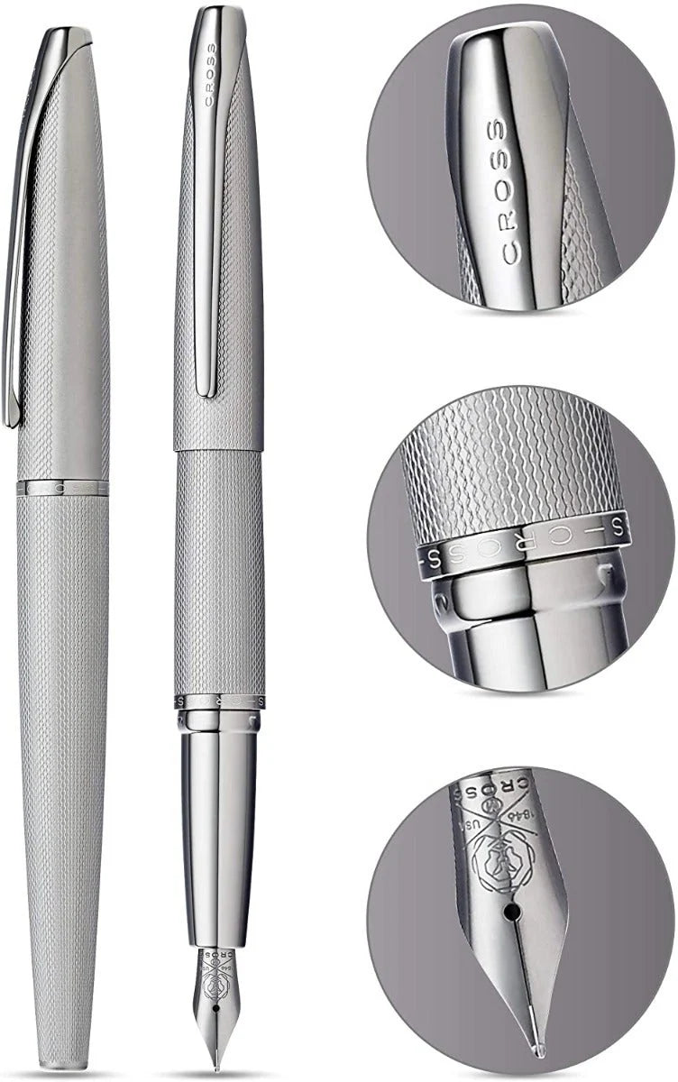 Cross AT886-46MS ATX® Sandblasted Titanium Gray Stainless Steel Medium Nib Fountain Pen