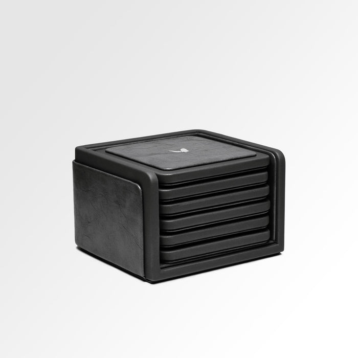 Unmet Desire Square Coasters Set - Set of Six - Moderno - Black